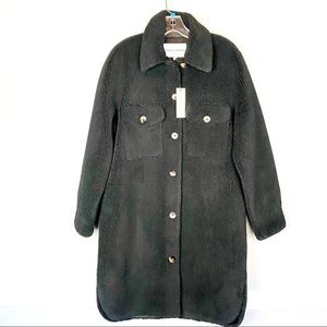 Rebecca Minkoff Black Teddy Bear Coat Chest Pockets